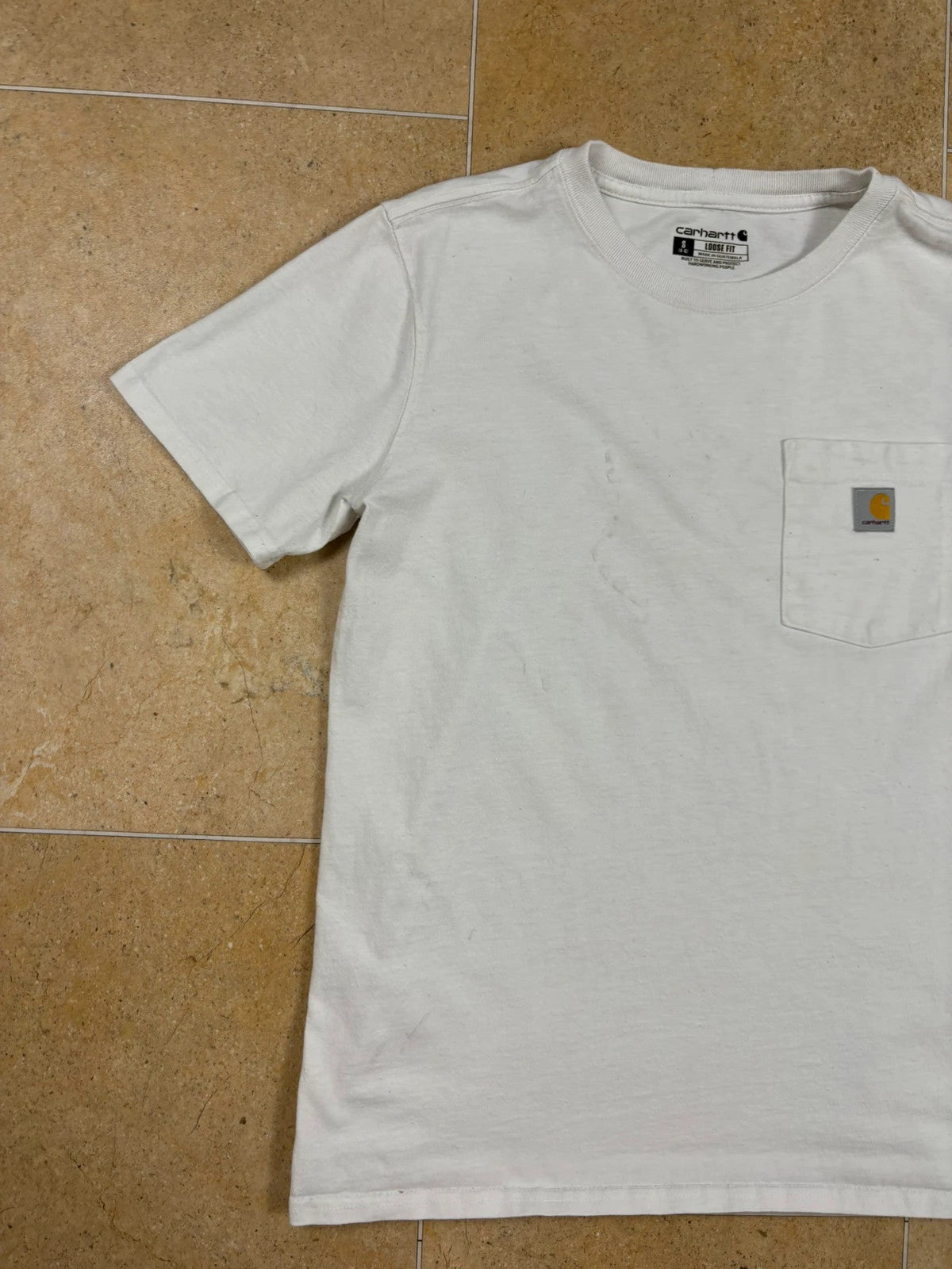 carhartt short sleeve logo graphic relaxed loose fit white t-shirt Raw Retro.