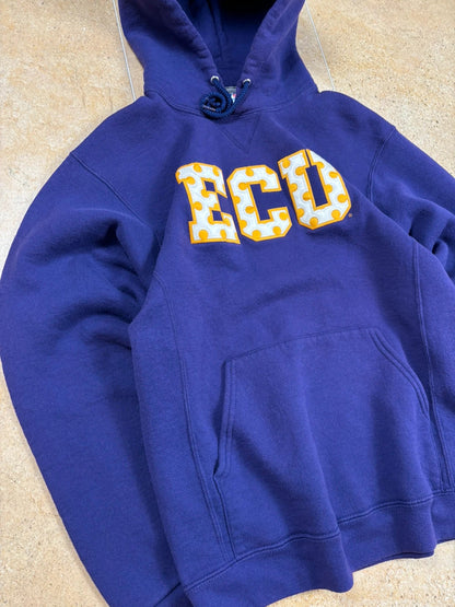 russell athletic east carolina university UCU USA boxy pullover hoodie purple M Raw Retro.