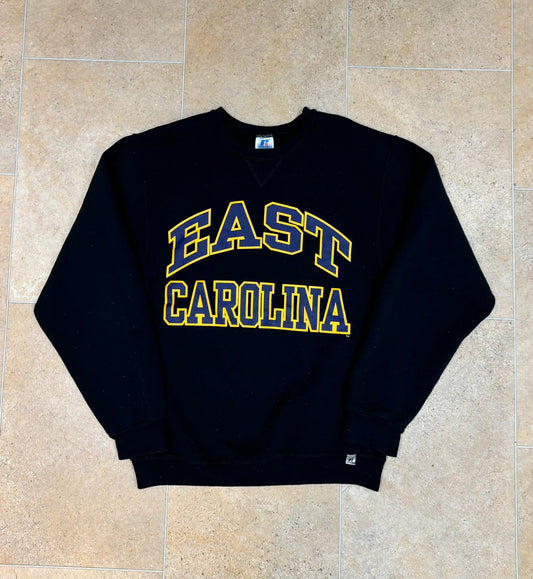 russell athletic pullover USA east carolina college boxy sweatshirt black M Raw Retro.