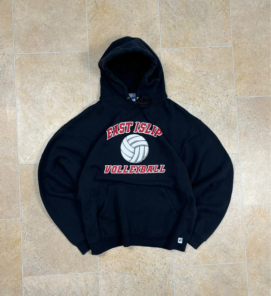 russell athletic pullover USA easy islip volleyball boxy hoodie black L Raw Retro.