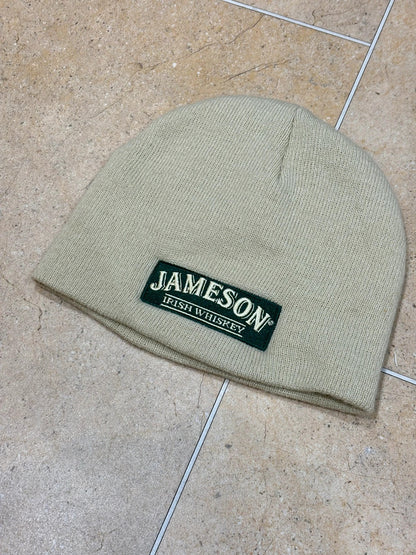 o'neill x jameson whiskey 'a more sociable life' beige tan embroidered beanie one size Raw Retro.