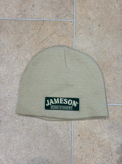 o'neill x jameson whiskey 'a more sociable life' beige tan embroidered beanie one size Raw Retro.