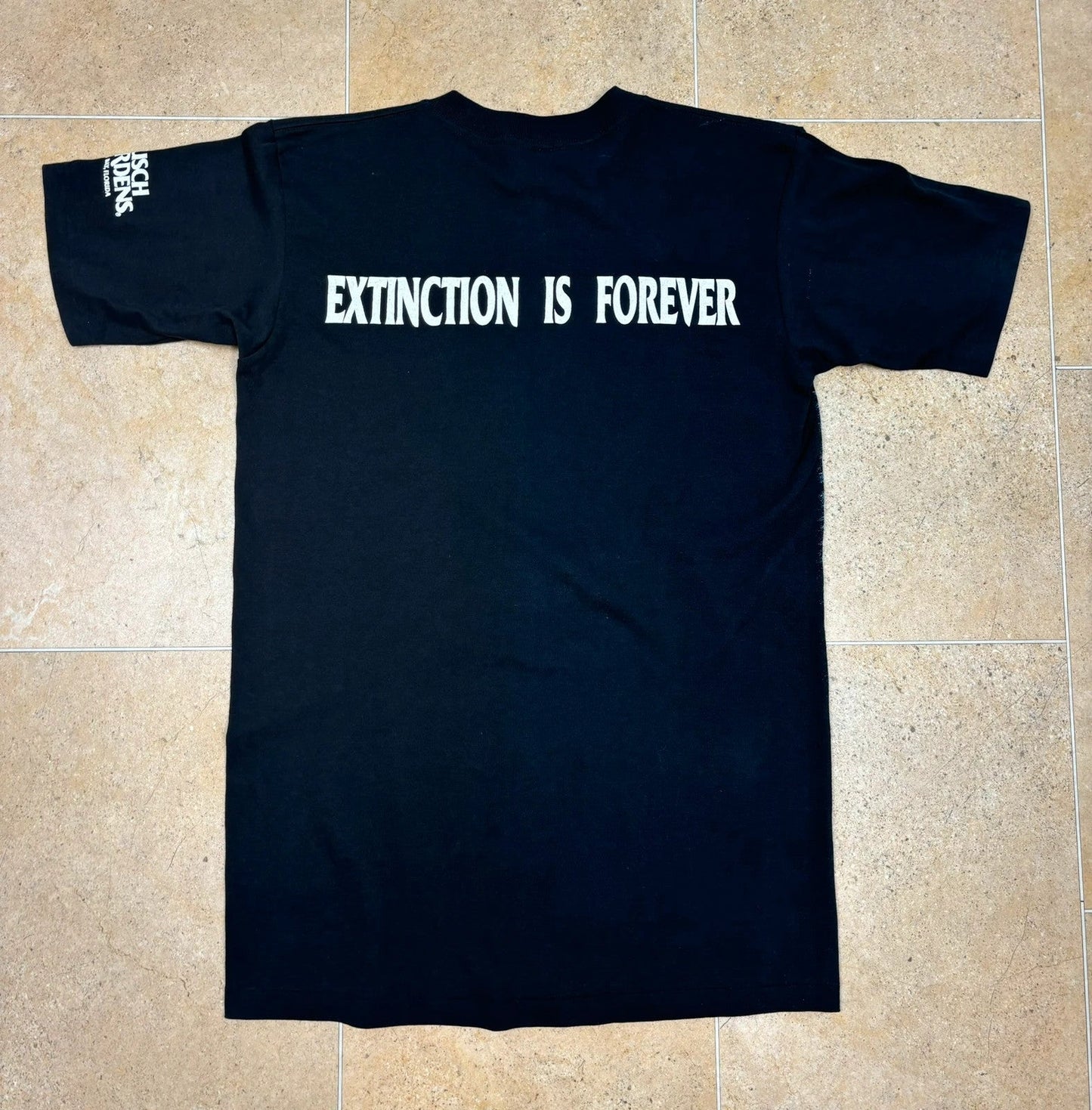 90s busch gardens gorilla graphic 'extinction is forever' single - stitch t-shirt - Raw Retro.