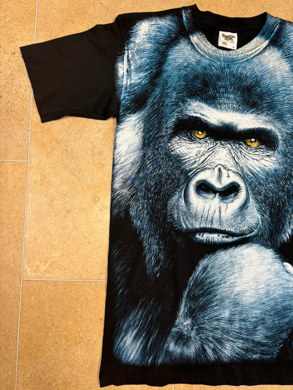 90s busch gardens gorilla graphic 'extinction is forever' single - stitch t-shirt - Raw Retro.