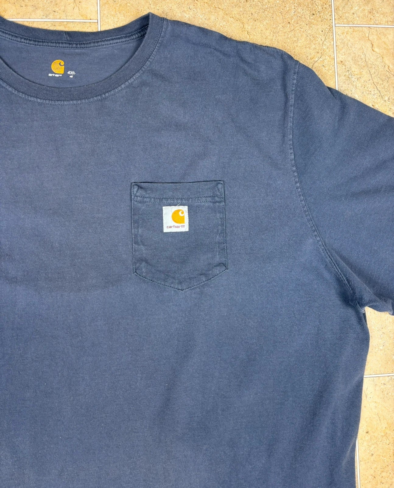 dark blue navy carhartt t shirt - Raw Retro.