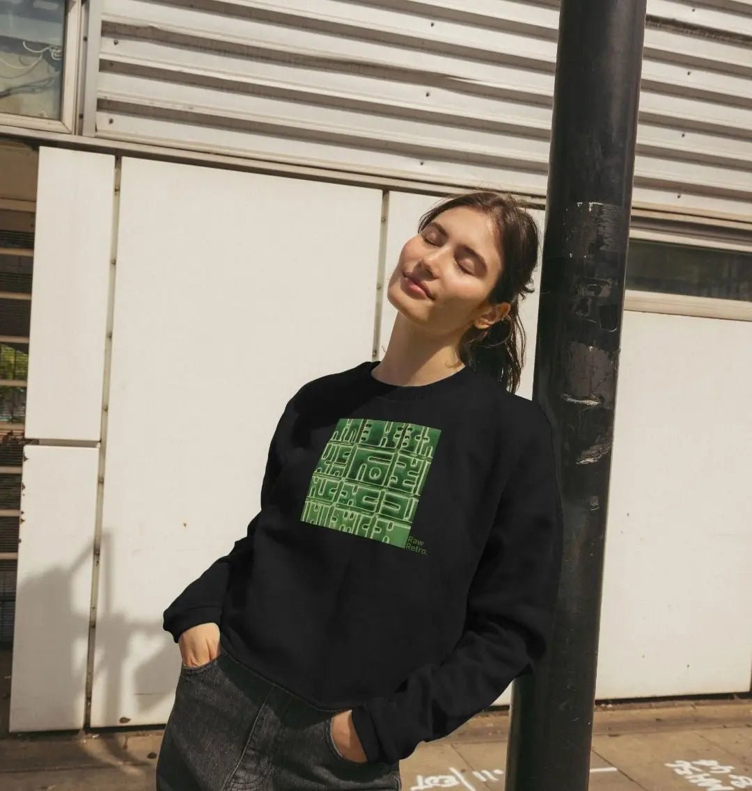 Raw Retro Helios Pottery Abstract Square Cropped Boxy Unisex Jumper - Raw Retro.