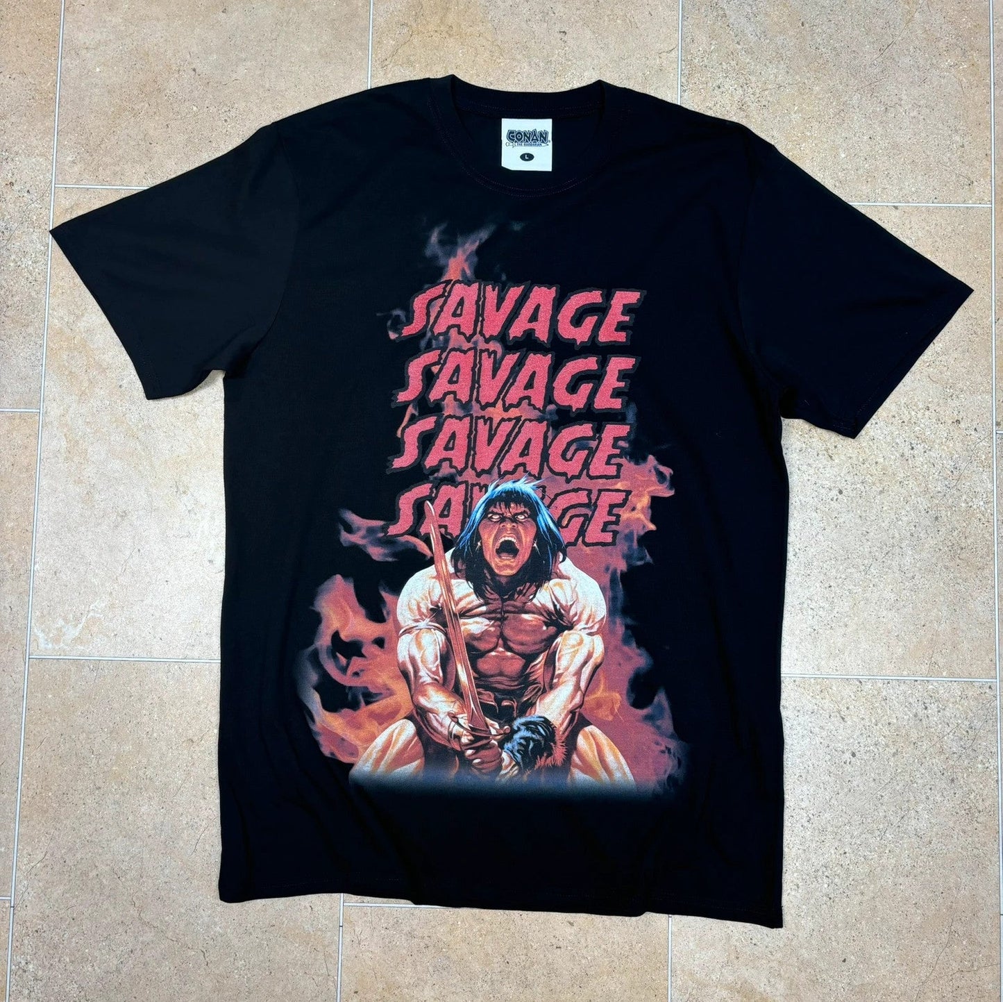 savage savage savage conan the barbarian t-shirt - Raw Retro.