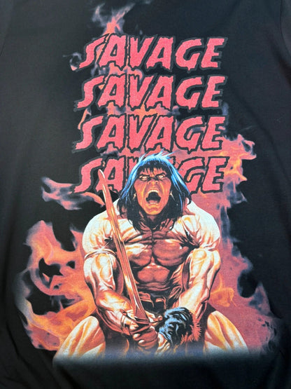 savage savage savage conan the barbarian t-shirt - Raw Retro.