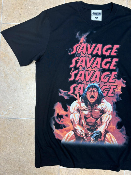 savage savage savage conan the barbarian t-shirt - Raw Retro.